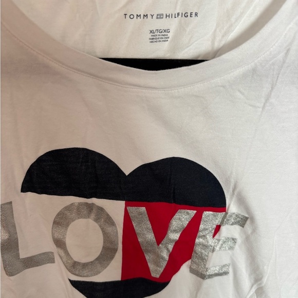 Tommy Hilfiger White Cotton Blend T-Shirt - Picture 2 of 4